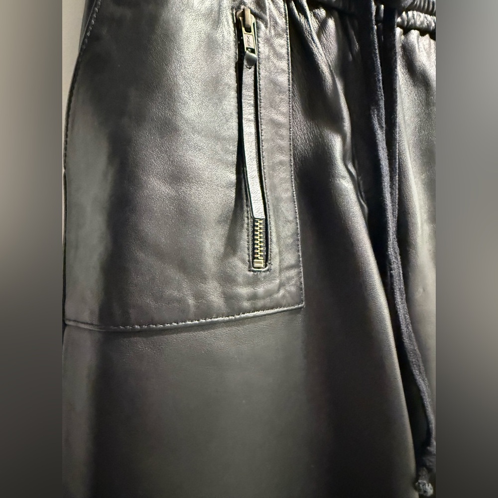 Pam and Geller new black leather joggers xs - Picture 2 of 11